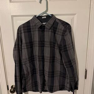 Calvin Klein Black and Gray Slim Fit Shirt